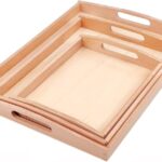 Little Montessorian 27x17cm 蒙特梭利木製小型工作托盤幼兒日常生活自理工作教具收納木盤