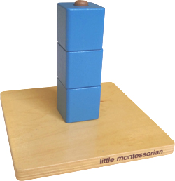 Little Montessorian basic Montessori vertical dowel single ring wooden infant toy for Nido classroom fine motor development