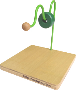 Little Montessorian 蒙特梭利蛇形彎曲套環 T13一歲嬰幼兒Nido手眼協調手腕旋轉精細動作木製教具