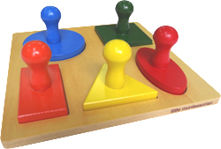 Little Montessorian 正統蒙特梭利 Nido 初學幾何拼板 1-2歲幼兒手眼協調形狀辨識三指捏握木製教具